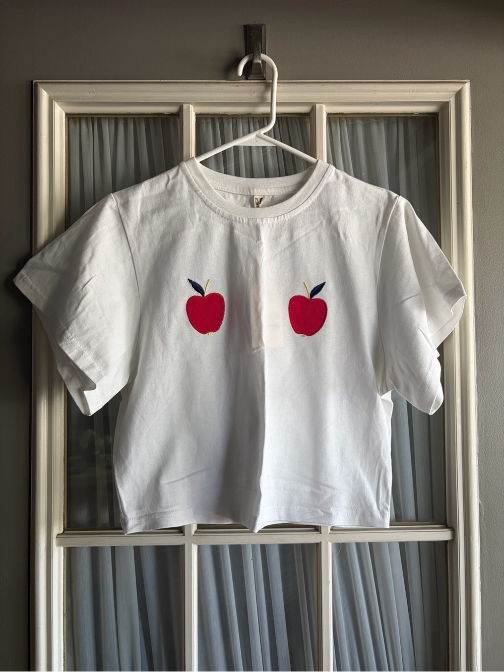 Fashion Brand Company Cotton Tommy Tee with Apple Embroidery